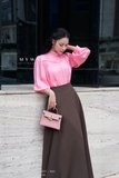 Áo sơ mi suông dáng A phối cổ cách điệu