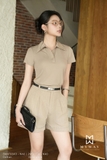 (3 màu) Áo cotton cổ Đức tay ngắn dáng cơ bản