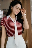 Áo Cotton suông vừa dáng cổ Đức