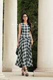 (2 màu) Chân váy xòe Linen trơn cạp cao