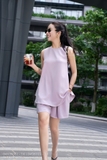 (3 màu) Áo cổ tròn không tay dài qua mông