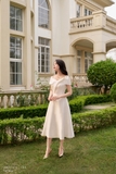 (2 màu) Đầm dự tiệc Taffeta trễ vai