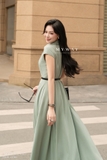 Đầm xòe dáng cổ biến kiểu dài qua bắp