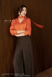 (2 màu) Áo kiểu tay lỡ cổ cut-out phối vạt