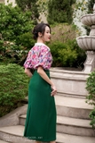 Áo sơ mi hoa cổ Đức tay bồng