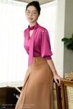 (3 màu) Áo kiểu tay lỡ cổ cut-out phối vạt