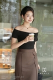 Áo Cotton basic dài ngang hông tay ngắn