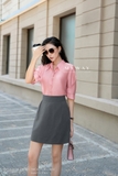 Áo sơ mi suông vừa dáng cổ Đức