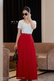 (2 màu) Áo thun cotton dáng cổ tim basic
