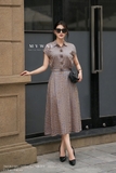 Chân váy xòe Cotton Calico công sở
