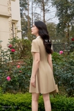Đầm xòe ngắn tay cổ Đức kéo khóa