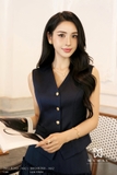 (8 màu) Áo gile ôm dáng cổ biến kiểu
