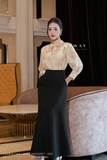 Chân váy xòe rủ Garbadine công sở