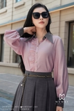 Áo sơ mi suông vừa dáng cổ Đức