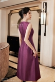 Đầm xòe dự tiệc cổ tròn đính ngọc