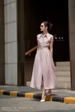(2 màu) Chân váy A denim xẻ trước