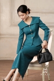(5 màu) Áo khoác dáng peplum phối cổ biến kiểu