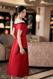 Đầm tiệc trễ vai dáng A nhẹ