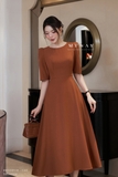 Đầm xòe phối cổ tròn dài qua bắp