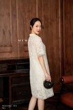 Đầm suông Ren hoa tay lỡ
