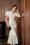 Đầm dự tiệc ren xòe đuôi cá