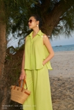 Quần suông A Linen xếp ly