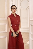 (2 màu) Áo sơ mi croptop bo eo tay hến