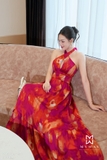(3 màu) Đầm Maxi Cổ Yếm Dây Đan Chéo