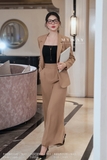 Áo vest suông vừa dáng cổ 2 ve