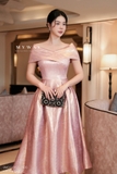 (6 màu) Đầm dự tiệc trễ vai Nhung Lyons Valentine