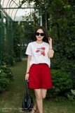 (3 màu) Quần sooc A dài trên gối khóa trước