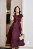 Đầm dự tiệc xếp ly tay chờm