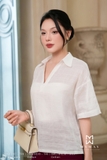 Áo sơ mi suông dáng cổ Đức