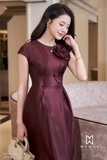 Đầm dự tiệc xếp ly tay chờm