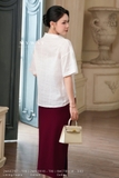 (2 màu) Chân váy A Cotton basic xẻ sườn
