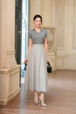 Áo cotton ôm vừa dáng cổ biến kiểu