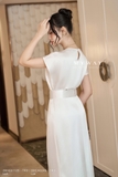 (4 màu) Áo Lụa cổ thuyền ngắn tay dáng suông