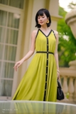 Đầm maxi dáng cổ biến kiểu