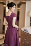 (4 màu) Đầm dự tiệc xòe cổ vuông tay ngắn