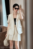 (5 màu) Áo vest ngắn tay suông vừa cổ 2 ve