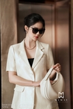 (5 màu) Áo vest ngắn tay suông vừa cổ 2 ve