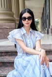 Chân váy Tơ xòe rủ kẻ sọc