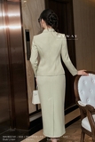 Áo vest dáng cơ bản phối cổ 2 ve