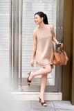 (3 màu) Áo cổ tròn không tay dài qua mông