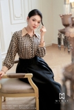 Áo sơ mi kẻ dáng suông cổ