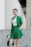 (3 màu) Quần short suông A hoạ tiết kẻ sọc