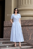 Chân váy xòe Cotton Calico kẻ sọc
