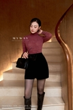 (4 màu) Áo thun ôm dáng cổ lọ dài ngang hông