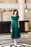 (6 màu) Đầm dự tiệc trễ vai Nhung Lyons Valentine