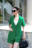 (3 màu) Áo vest ngắn tay kẻ sọc công sở